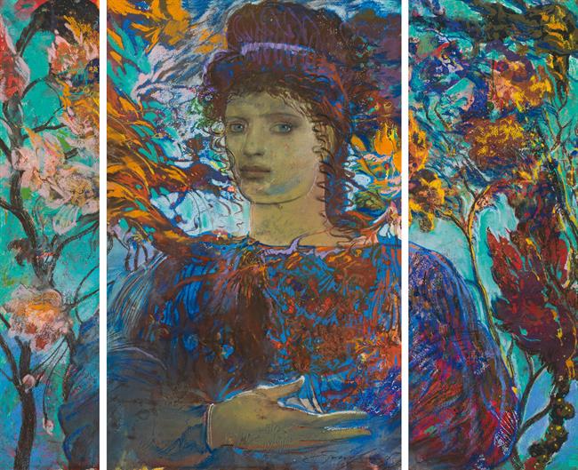 Ernst Fuchs: Greek goddess (triptych) (1 of 2)