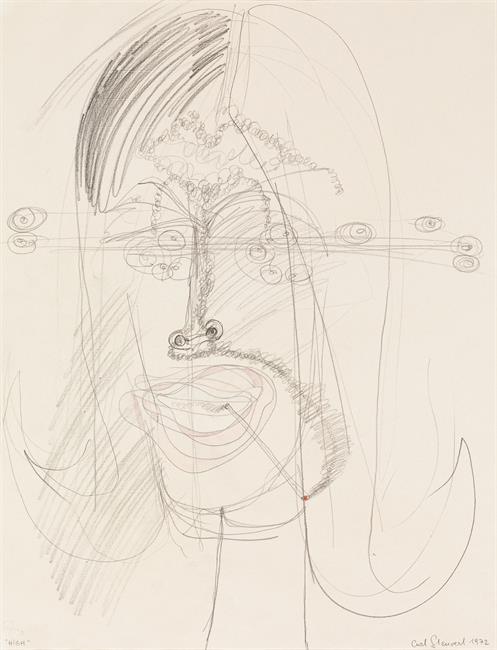 Curt Stenvert: High: Curt Stenvert High 1972 mixed media on paper; framed (without glass) 61.5 x 47 cm signed and dated on the lower right: Curt Stenvert 1972 inscribed on the lower right: High private property, Vienna