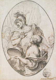 Attributed to Antonio Balestra Antique Scenepen and India ink, wash18.5 x 13 cminscribed on the: Attributed to Antonio Balestra Antique Scenepen and India ink, wash18.5 x 13 cminscribed on the lower right: Antonio Balestracollector's mark on the lower right (indistinctly)collection Erna Weidinger