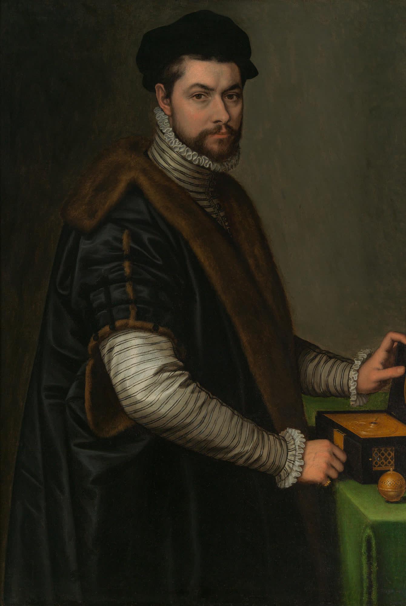 Antonio Campi: Portrait of a clock collector: Antonio Campi Portrait of a clock collector c. 1550 oil on canvas 110.5 x 77 cm collection Wilhelm Ofenheim (1860-1932), Vienna; private collection, Vienna Stephan Poglayen-Neuwall, The Wilhelm Ofenhe