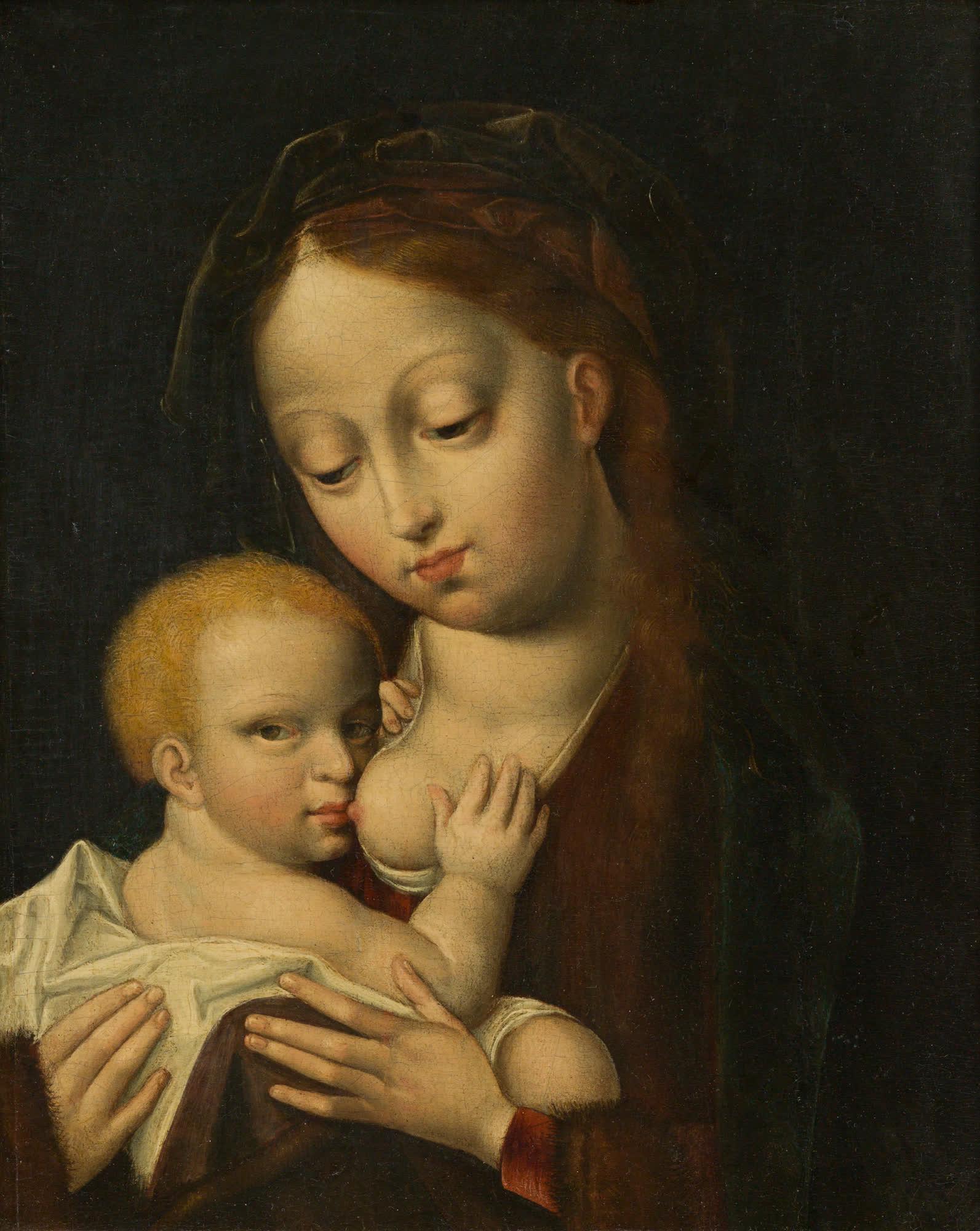 Follower of Joos van Cleve : Madonna with child: Follower of Joos van Cleve Madonna with child 16th/ 17th century oil on panel; parqueted 26.5 x 21.5 cm private property, Austria