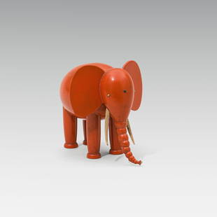 Julius Klinger: Betterway Groteske "Elefant": Julius Klinger Betterway Groteske "Elefant" wood, painted; glass stone h. 23.1 cm