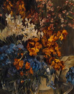 Norbertine Bresslern-Roth: Floral still life: Norbertine Bresslern-Roth Floral still life c. 1915 oil on canvas; framed 70 x 55 cm signed on the lower right: N. Roth private property Styria, acquired directly from the artist; by inheritance priva