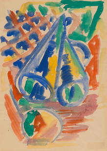 Hubert Schmalix: "Kleines Strandgut 2": Hubert Schmalix "Kleines Strandgut 2" 1981 gouache on paper; framed 42 x 29.5 cm private property, Austria