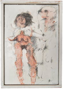 Adolf Frohner: o.T.: ,: Adolf Frohner o.T. Mischtechnik auf Malkarton; gerahmt 31,3 x 21,3 cm Signiert rechts unten: Frohner Privatsammlung, Österreich .: Adolf Frohner Untitled mixed media on cardboard; framed 31.3