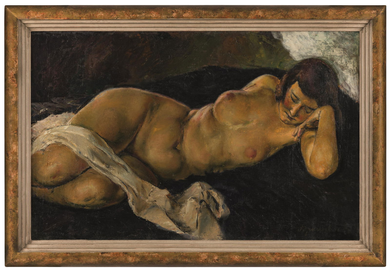 Arthur Brusenbauch: Liegender weiblicher Akt nach links - 2