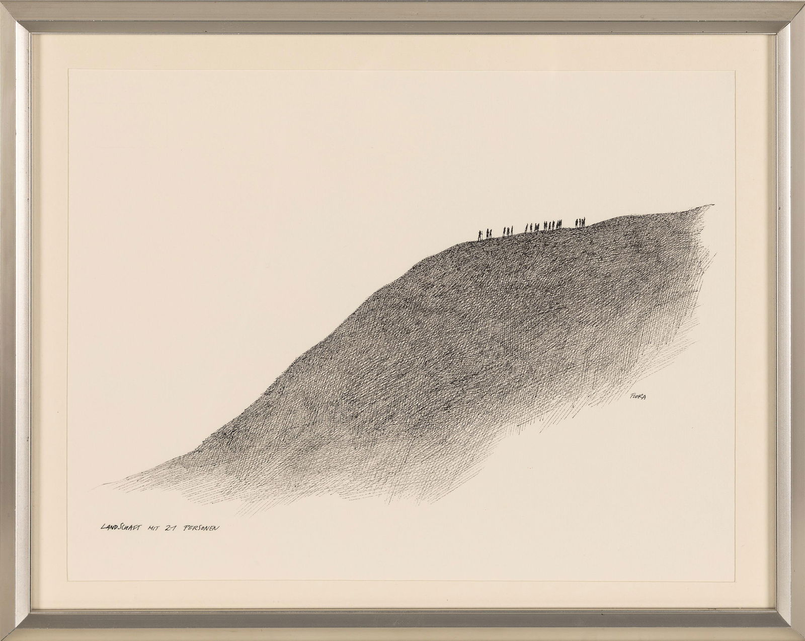 Paul Flora: Landschaft mit 21 Personen - 2