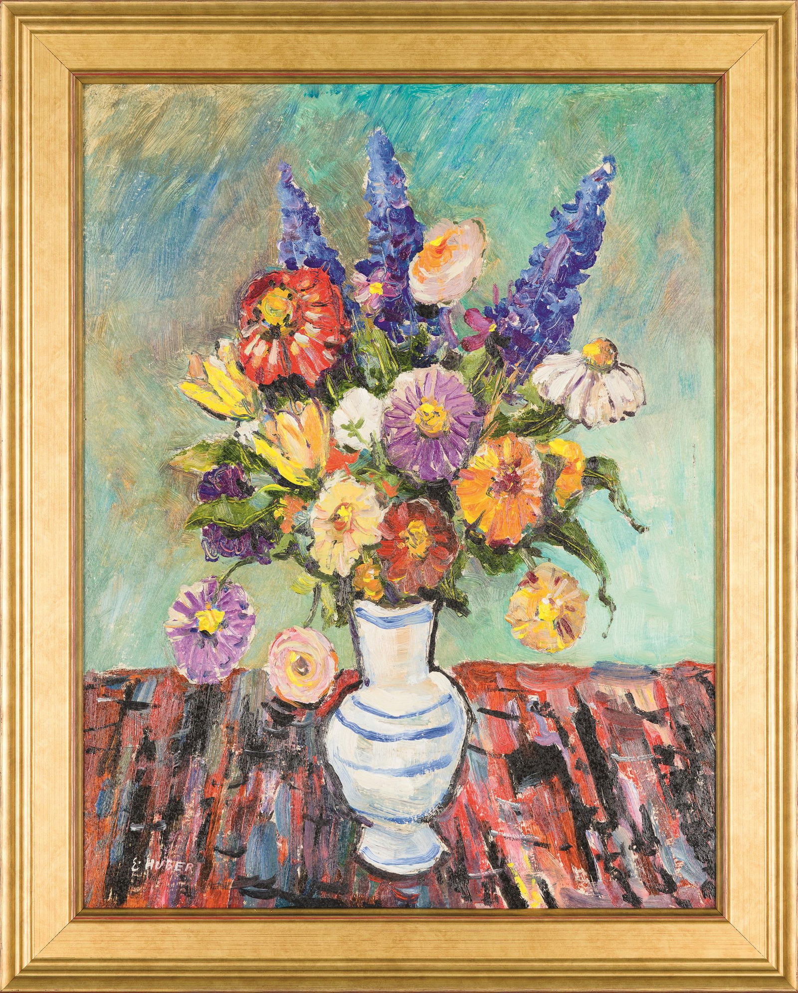 Ernst Huber: Sommerblumen in Vase - 2