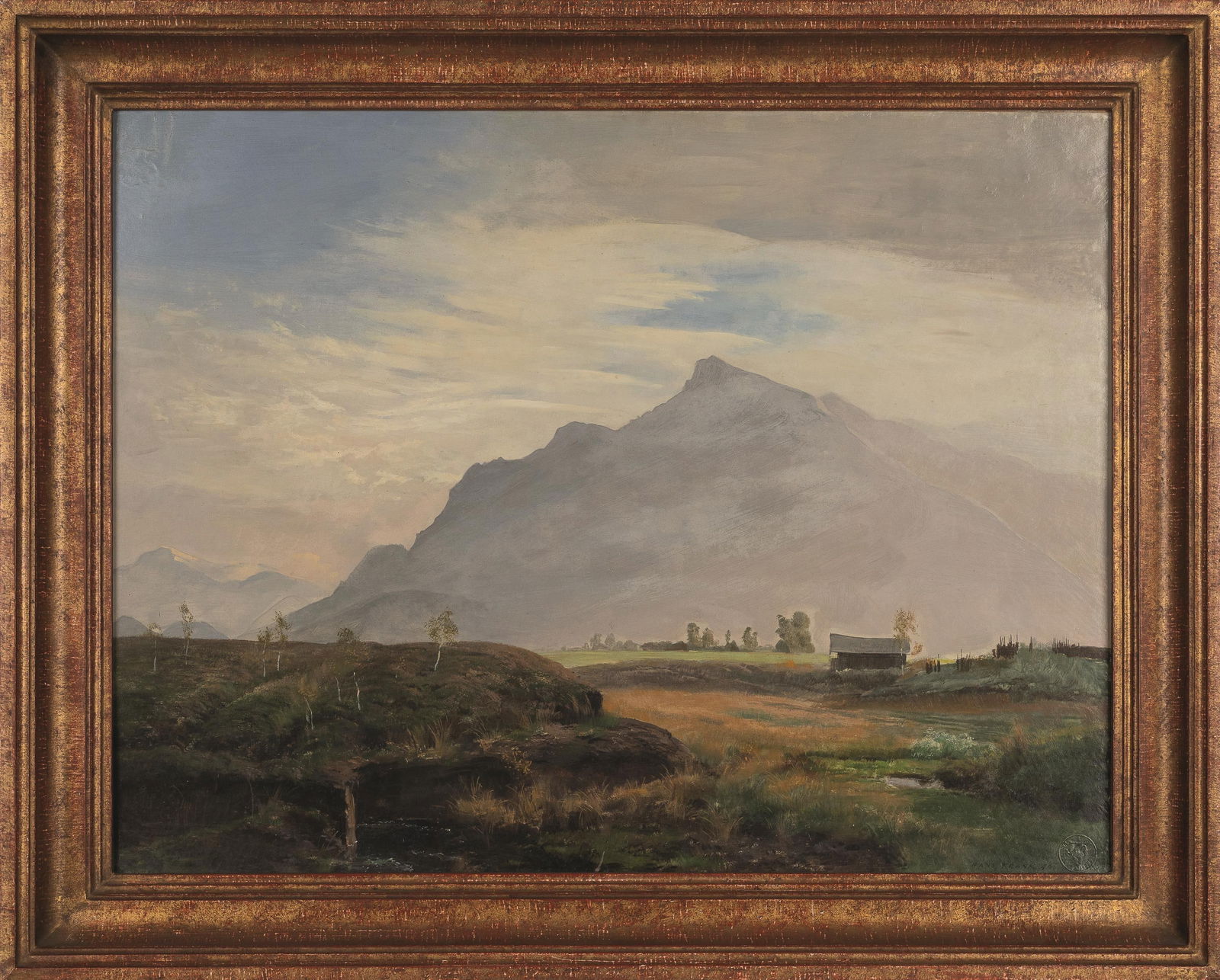 Hans Frank: Abendlandschaft mit Blick auf den Untersberg - 2