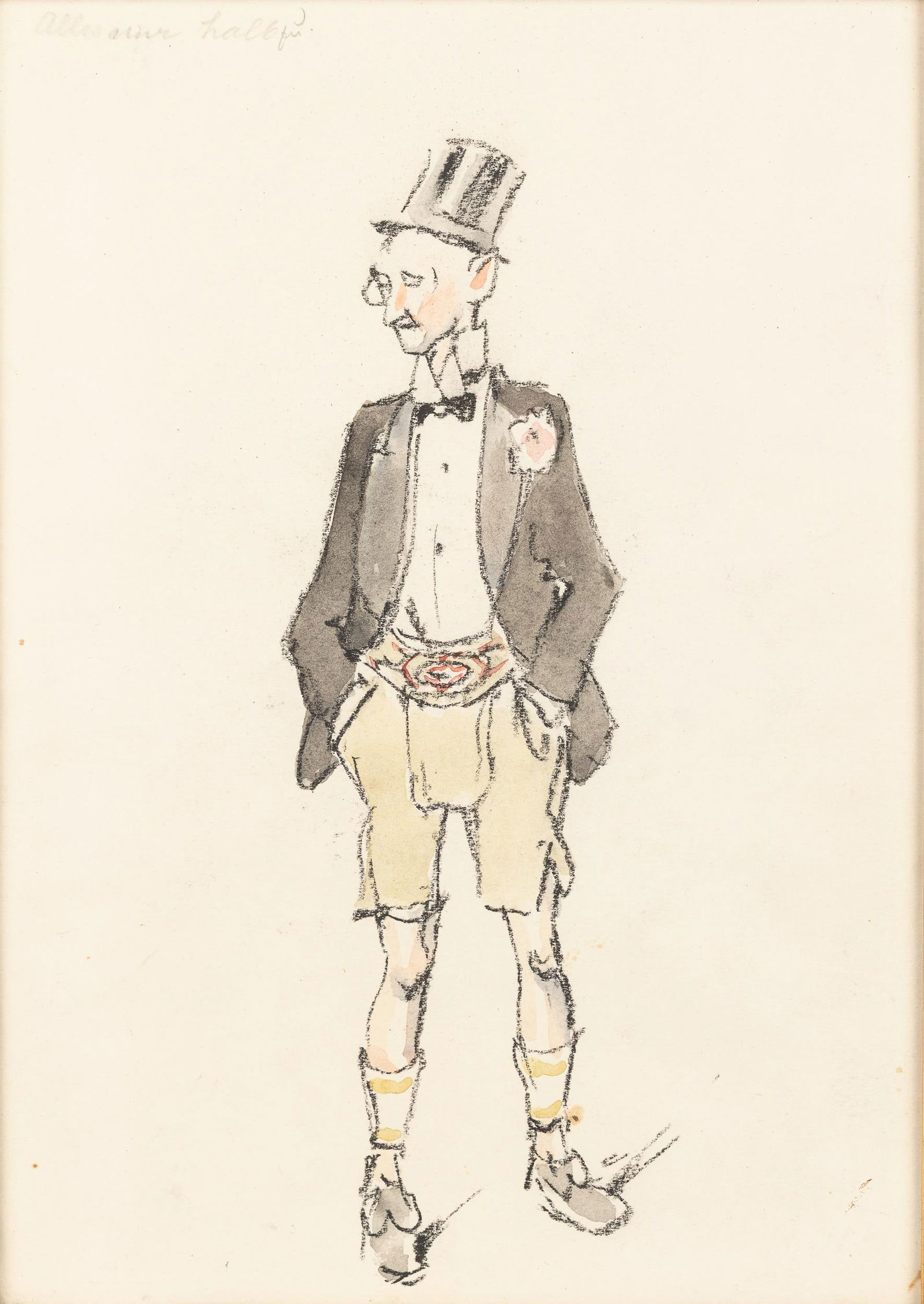 Alfred Gerstenbrand: Alles nur halb zu: Alfred Gerstenbrand Alles nur halb zu Mischtechnik auf Papier; gerahmt 29 x 20,5 cm (Rahmenausschnitt) Eigenhändig bezeichnet links oben: Alles nur halb zu Privatsammlung, Österreich 