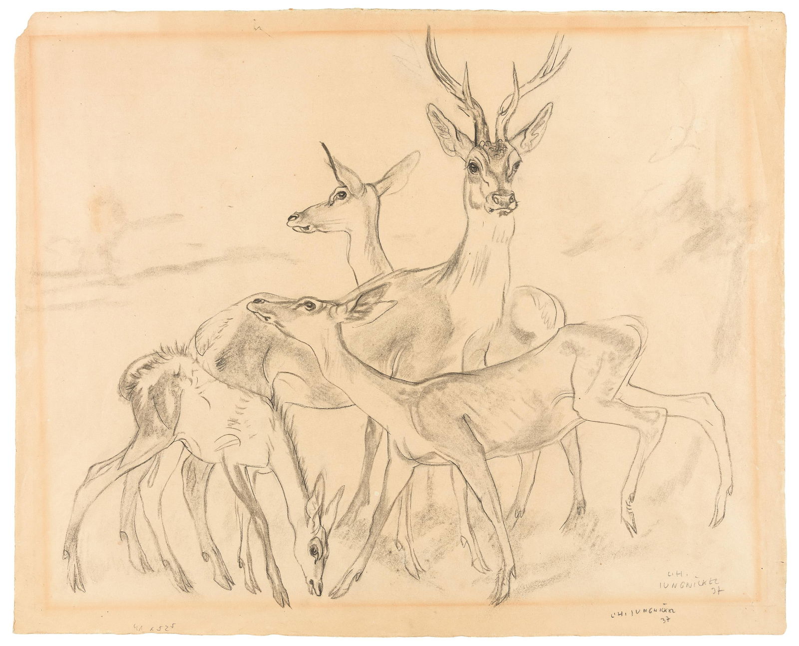 Ludwig Heinrich Jungnickel: Rehfamilie - 5