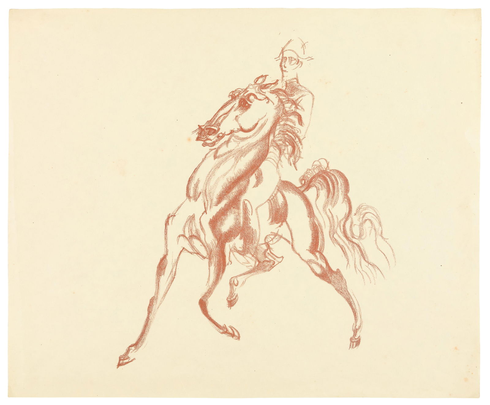 Ludwig Heinrich Jungnickel: Passage mit Reiter nach links - 2