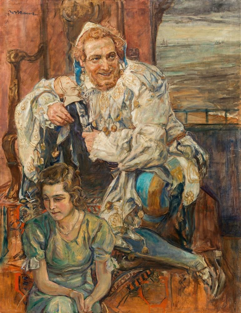 Wilhelm Victor Krausz: Giuseppe de Luca als Rigoletto: Wilhelm Victor Krausz Giuseppe de Luca als Rigoletto Öl auf Leinwand; gerahmt 138 x 105 cm Signiert links oben: WVKrausz österreichischer Privatbesitz; Auktionshaus im Kinsky, 13.10.2009,