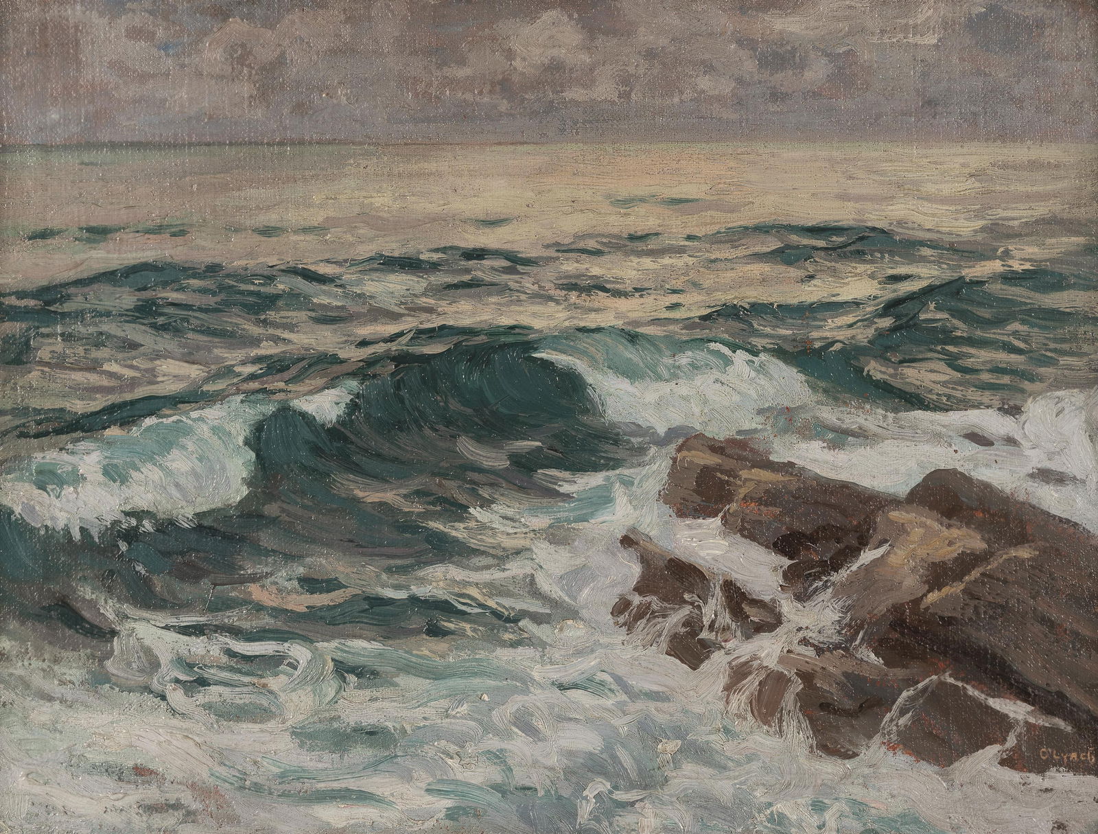 Carl O’Lynch of Town: Nervi: Carl O’Lynch of Town Nervi Öl auf Leinwand auf Karton; gerahmt 40 x 54 cm Signiert rechts unten: O Lynch Rückseitig auf Karton bezeichnet: bei Nervi Privatbesitz, Steiermark Carl