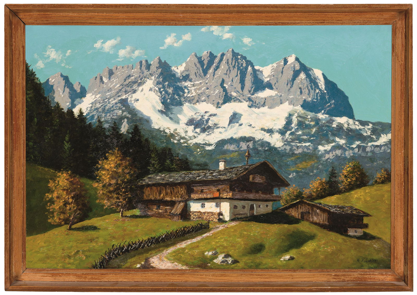 Karl Pancheri: Berghof mit Blick auf den Wilden Kaiser - 2