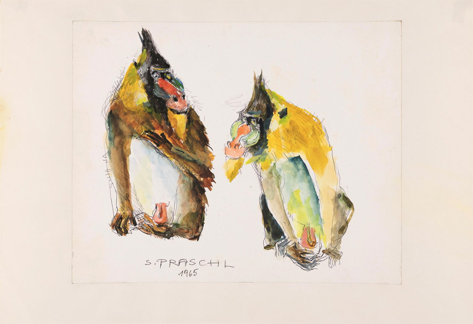 Stefan Praschl: Zwei Paviane - 2