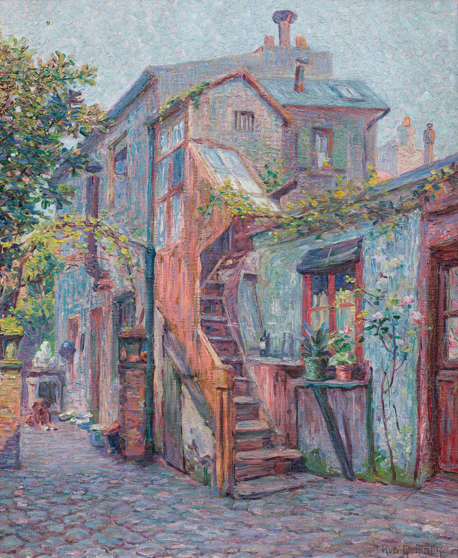 Rudolf Quittner: Haus: Rudolf Quittner Haus Öl auf Leinwand; gerahmt 65 x 54 cm Signiert rechts unten: Rud. Quittner österreichischer Privatbesitz Rudolf Quittner House oil on canvas; framed 65 x 54 cm signed