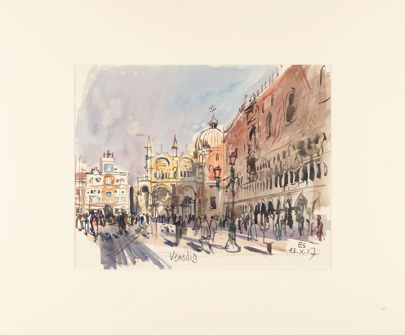 Ernst Schrom: Markusplatz in Venedig - 2