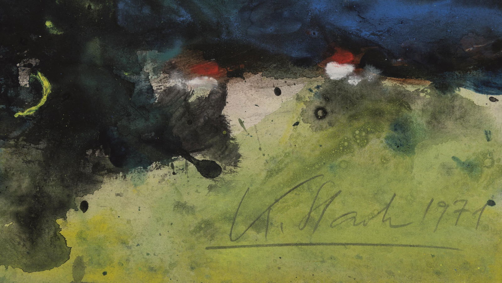 Karl Stark: Landschaft mit zwei Bäumen - 3