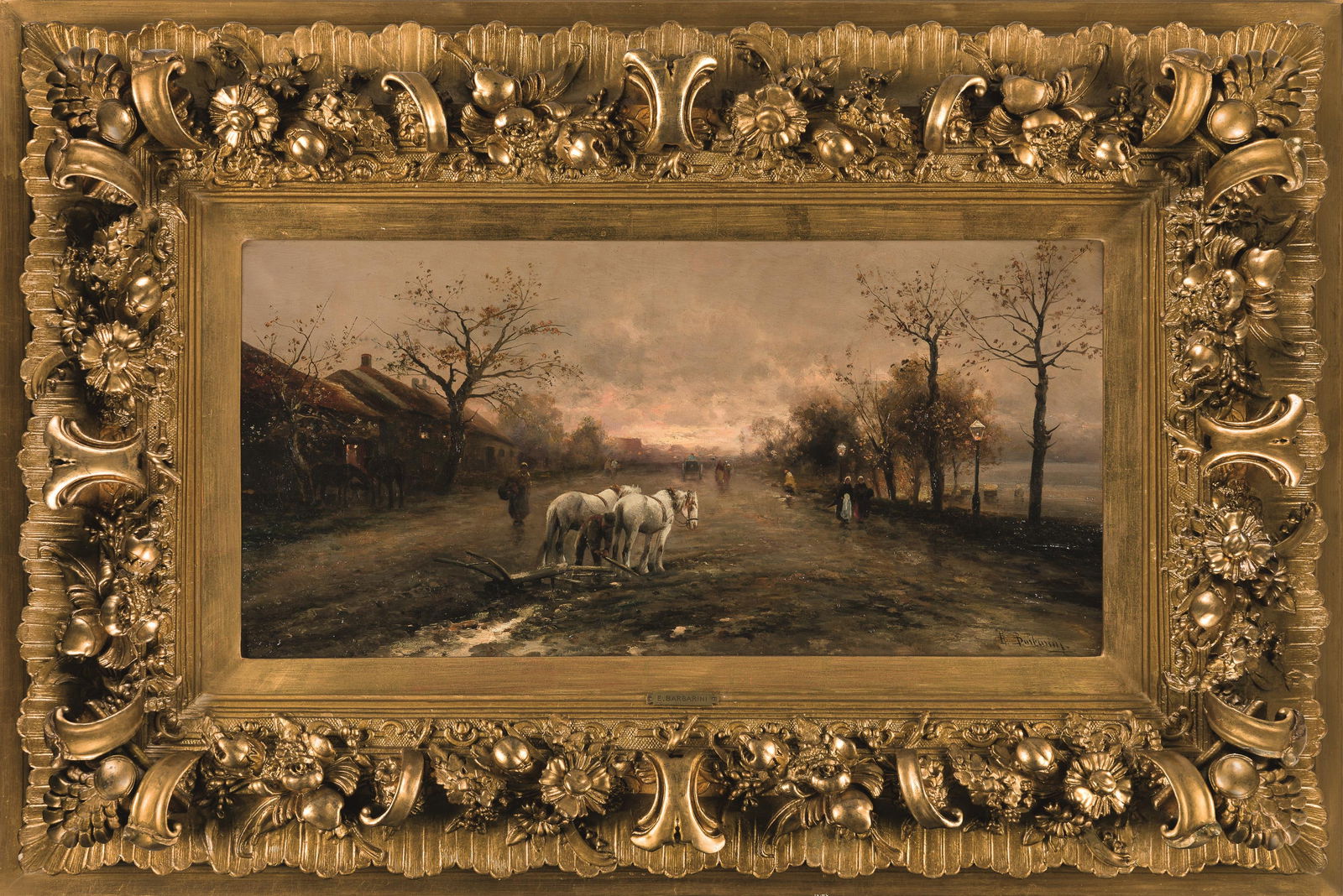 Emil Barbarini: Abend auf der Dorfstraße - 2