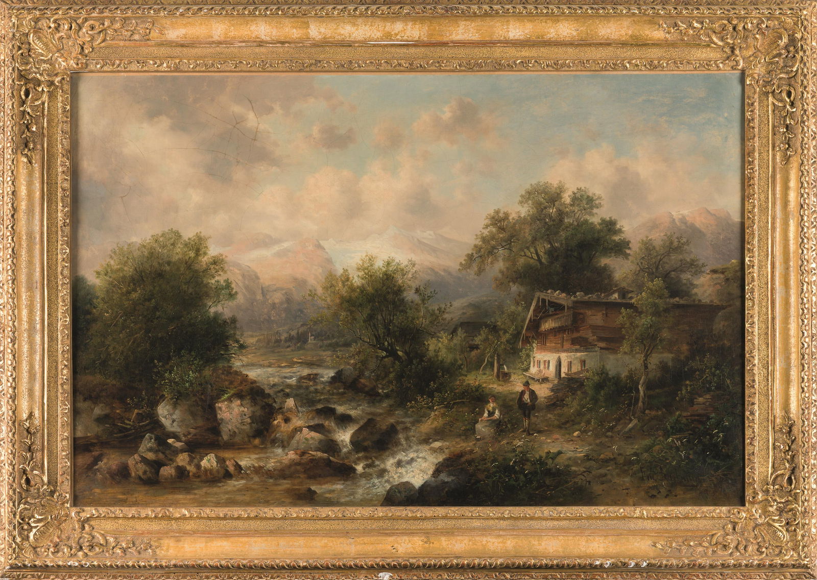 Emil Barbarini: Bauernhof am Gebirgsbach - 2