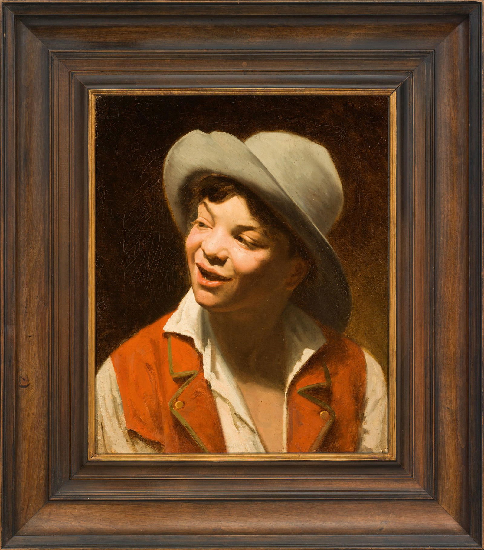 Ferdinand Bassot: Bildnis eines jungen Mannes mit grauem Filzhut - 2