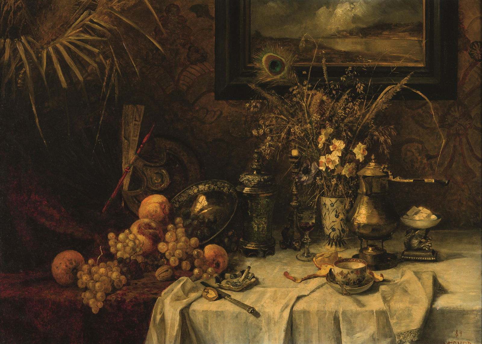 Marie Egner : Stillleben mit Wiesenblumen: Marie Egner Stillleben mit Wiesenblumen 1884 Öl auf Leinwand; gerahmt 80 x 105,5 cm Datiert und signiert rechts unten: (18)84 / MEgner Dorotheum Wien, 26.6.1986, Nr. 578, Tafel XXXVII