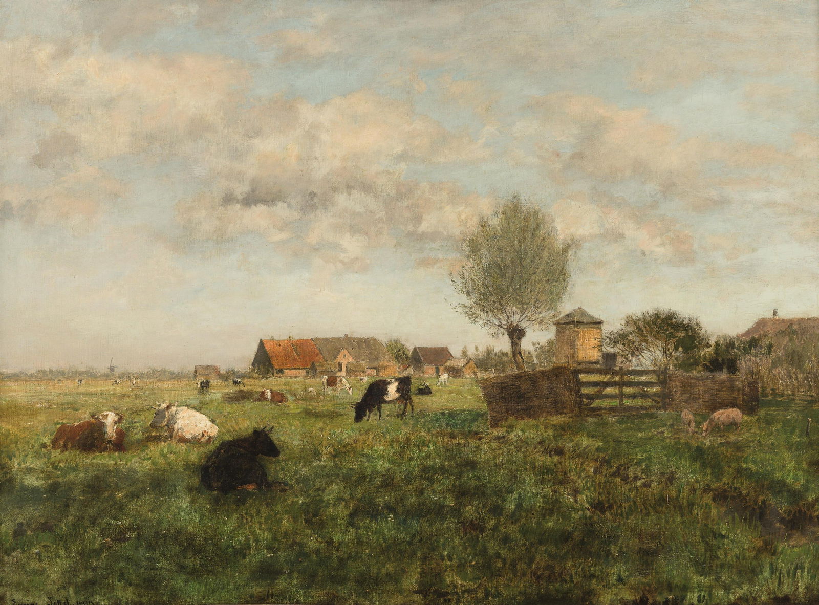 Eugen Jettel: Weide bei Cayeux: Eugen Jettel Weide bei Cayeux Öl auf Holz; gerahmt 54,5 x 72,5 cm Signiert und bezeichnet links unten: Eugène Jettel. Paris. Dorotheum Wien, 12.9.1984, Nr. 596, Tafel XXII (Farbabb.);