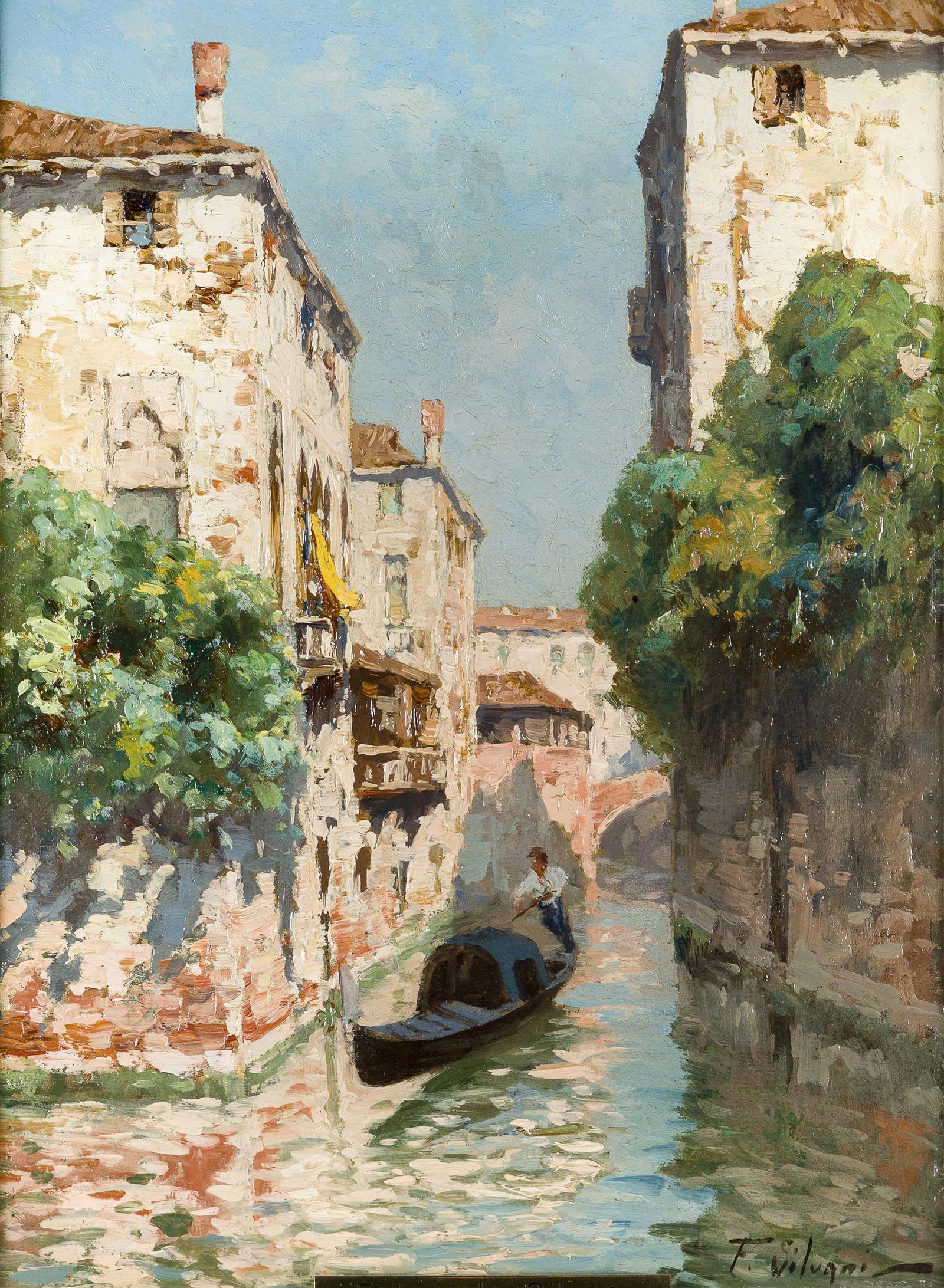 Ferdinando Silvani: Venedig, Rio S. Maria Mater Domini: Ferdinando Silvani Venedig, Rio S. Maria Mater Domini Öl auf Karton; gerahmt 30 x 22 cm Signiert rechts unten: F. Silvani; rückseitig bezeichnet Galerie Michael Stoff, Graz; Privatbesitz,