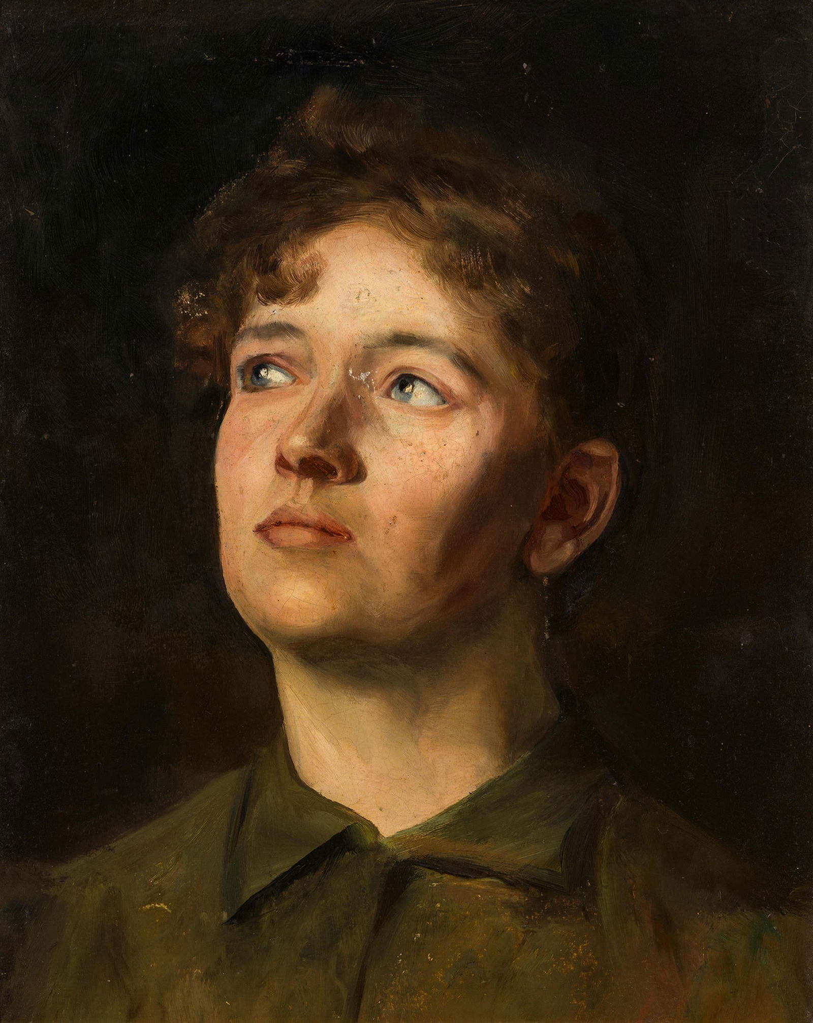 Künstler des 19. Jh.: Bildnis einer jungen Frau: Künstler des 19. Jh. Bildnis einer jungen Frau Öl auf Karton; gerahmt 38,5 x 31 cm österreichischer Privatbesitz Artist of the 19th century Portrait of a Young Woman oil on