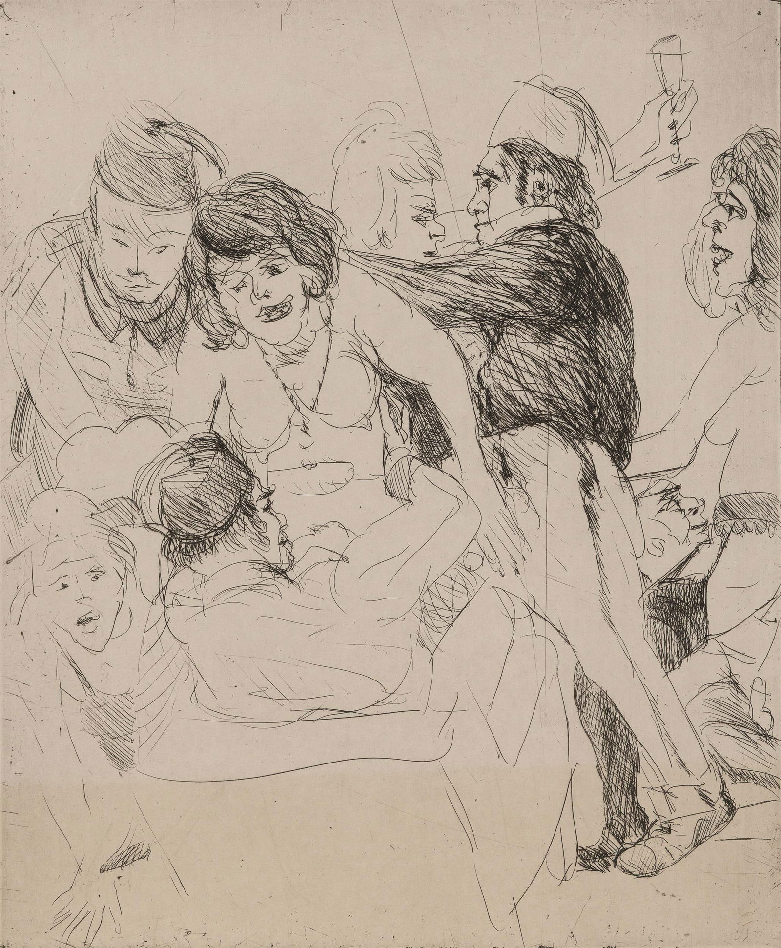 Alfred Hrdlicka: o.T. (Konvolut aus drei Arbeiten): Alfred Hrdlicka o.T. (Konvolut aus drei Arbeiten) Lithografie auf Papier; gerahmt 36 x 28,3 cm (Passep.-Ausschn.), Platte: 29 x 24,5 cm; 42 x 40 cm (Passep.-Ausschn.), Platte: 33 x 32,5 cm; 46 x 48,8