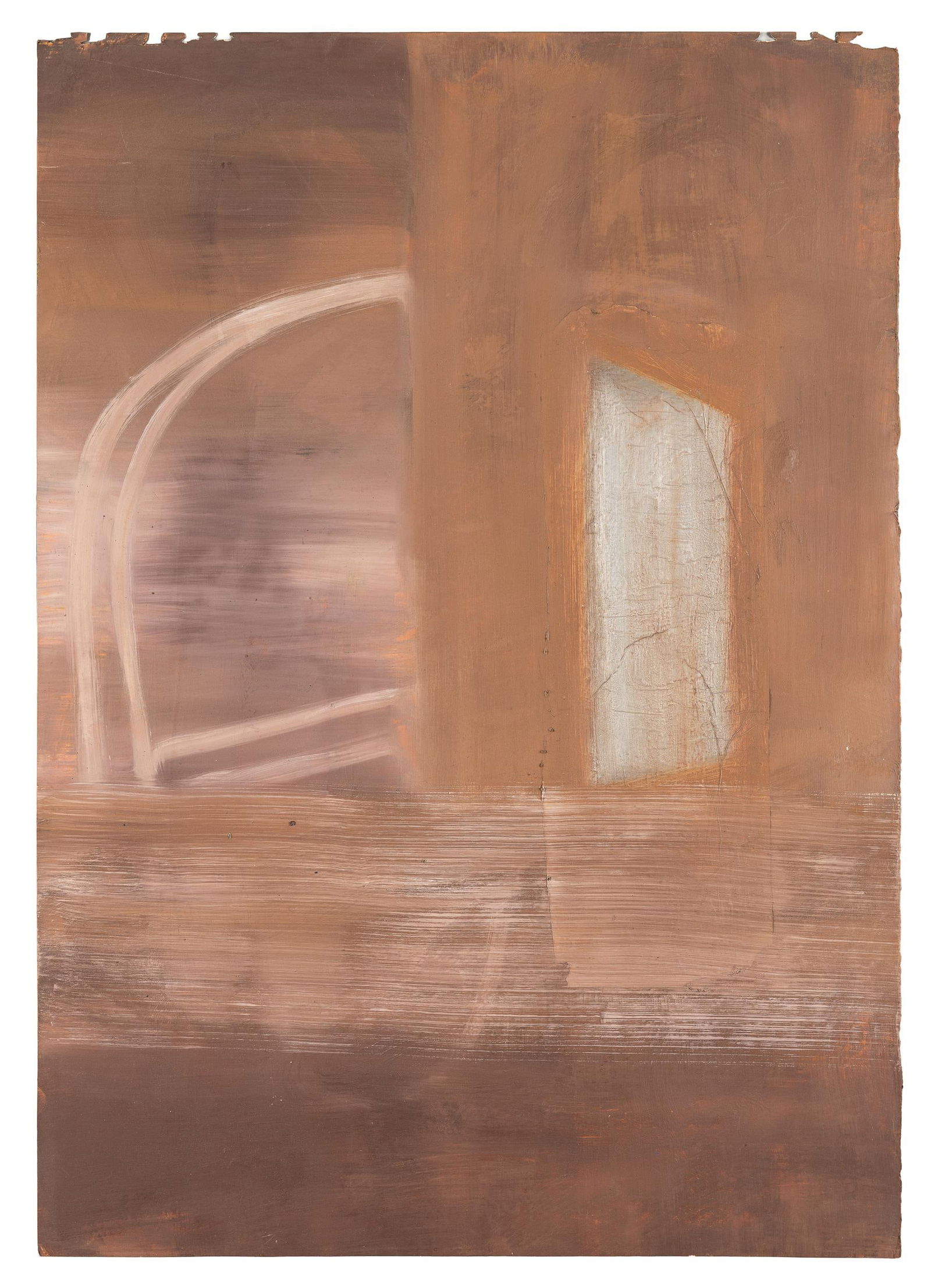 Christian Hutzinger: o.T.: Christian Hutzinger o.T. 1984 Öl, Collage auf Papier; ungerahmt 62,7 x 44,5 cm Bemalt recto und verso. Rückseitig bezeichnet, signiert und datiert: O.T., Christian Hutzinger, 1984,