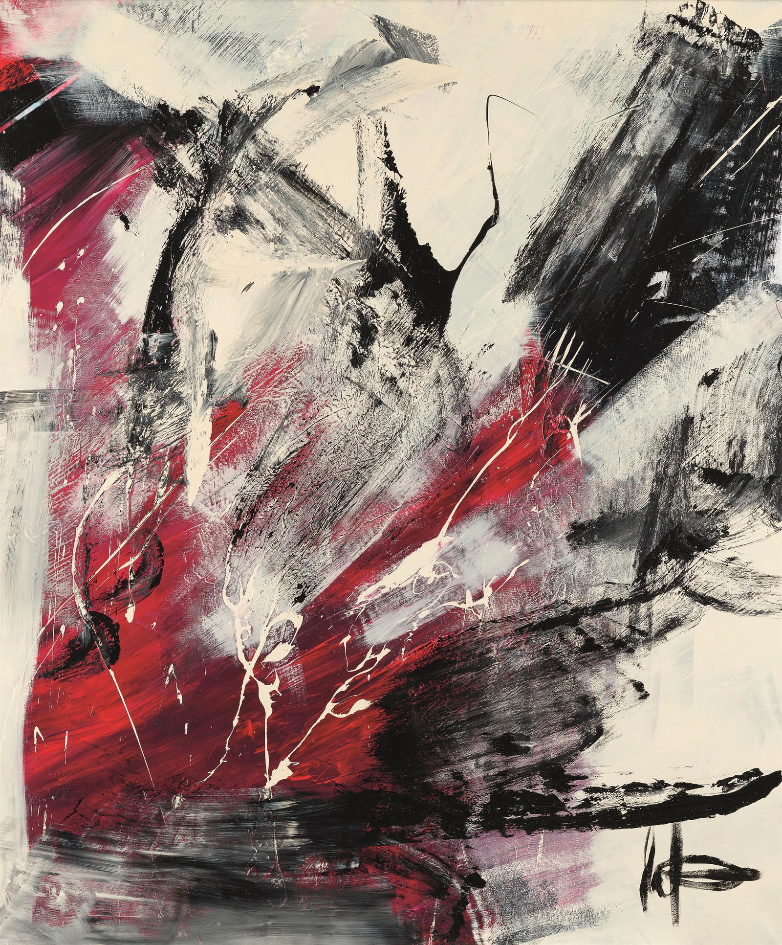 Eva Kaiser: Gelassen: Eva Kaiser Gelassen 2022 Mischtechnik auf Leinwand; ungerahmt 120,5 x 100 cm Signiert rechts unten: Eva Kaiser Rückseitig nummeriert, bezeichnet, signiert und datiert: N23, "Gelassen", Eva