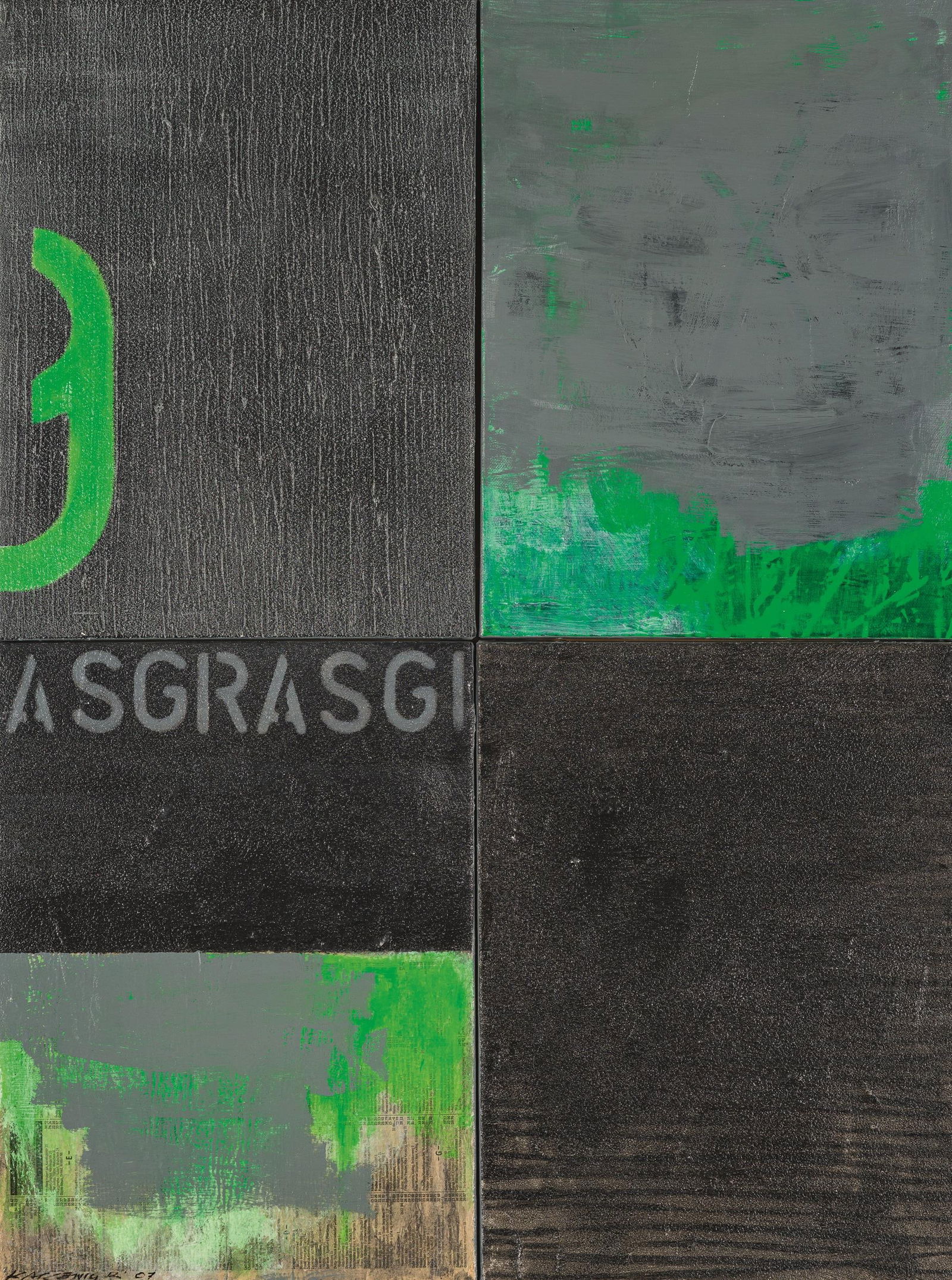 Richard Kaplenig: o.T.: Richard Kaplenig o.T. 2007 Mischtechnik auf Leinwand; gerahmt 80 x 59,5 cm Signiert und datiert links unten: Kaplenig Ri, 07 Rückseitig signiert und datiert: Kaplenig Ri, 2007, Faak/See