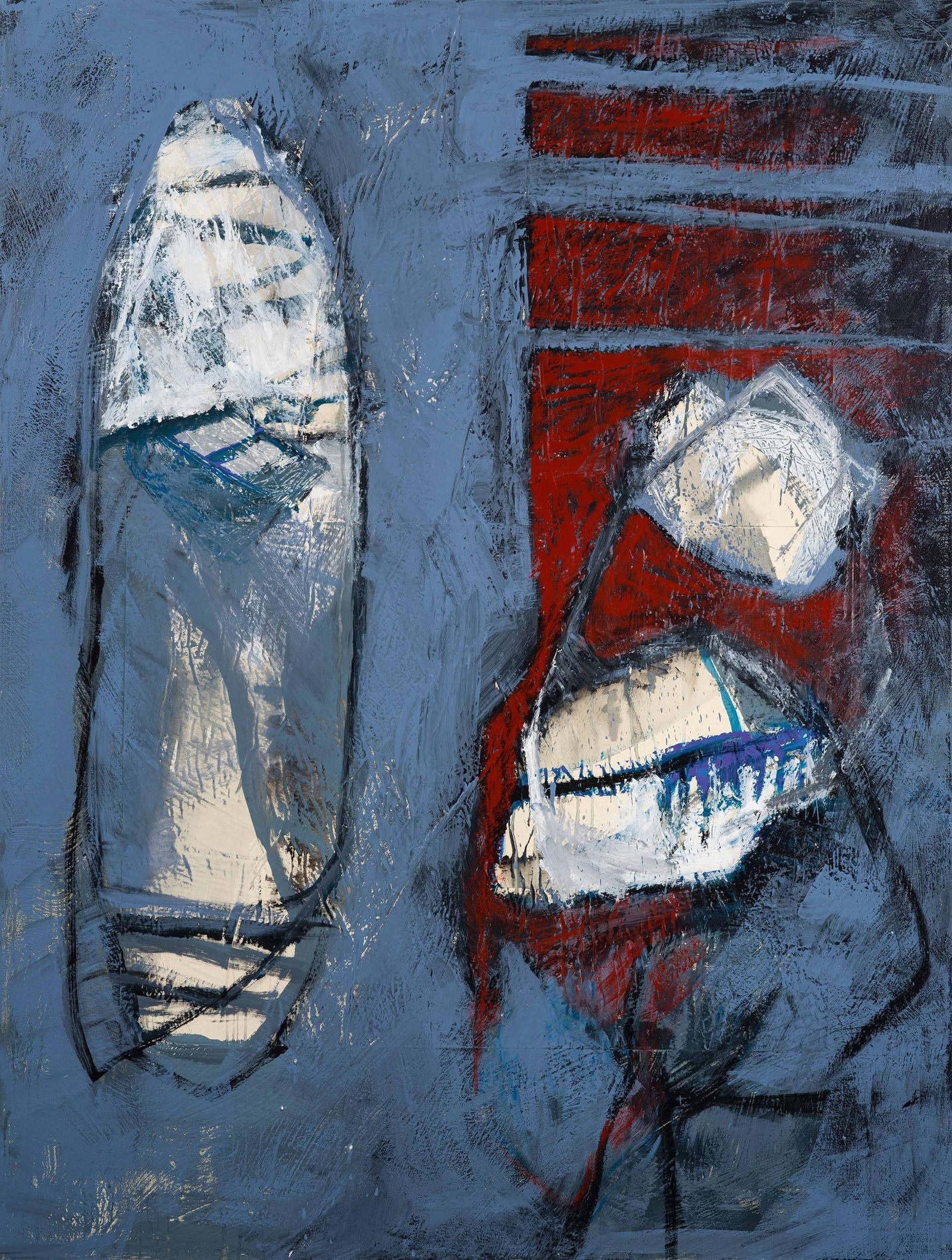 Richard Kaplenig: o.T.: Richard Kaplenig o.T. 2000 Mischtechnik auf Papier auf Leinwand; ungerahmt 145 x 110 cm Rückseitig signiert und datiert: Kaplenig Ri., 2000 Privatbesitz, Salzburg Richard Kaplenig Untitled