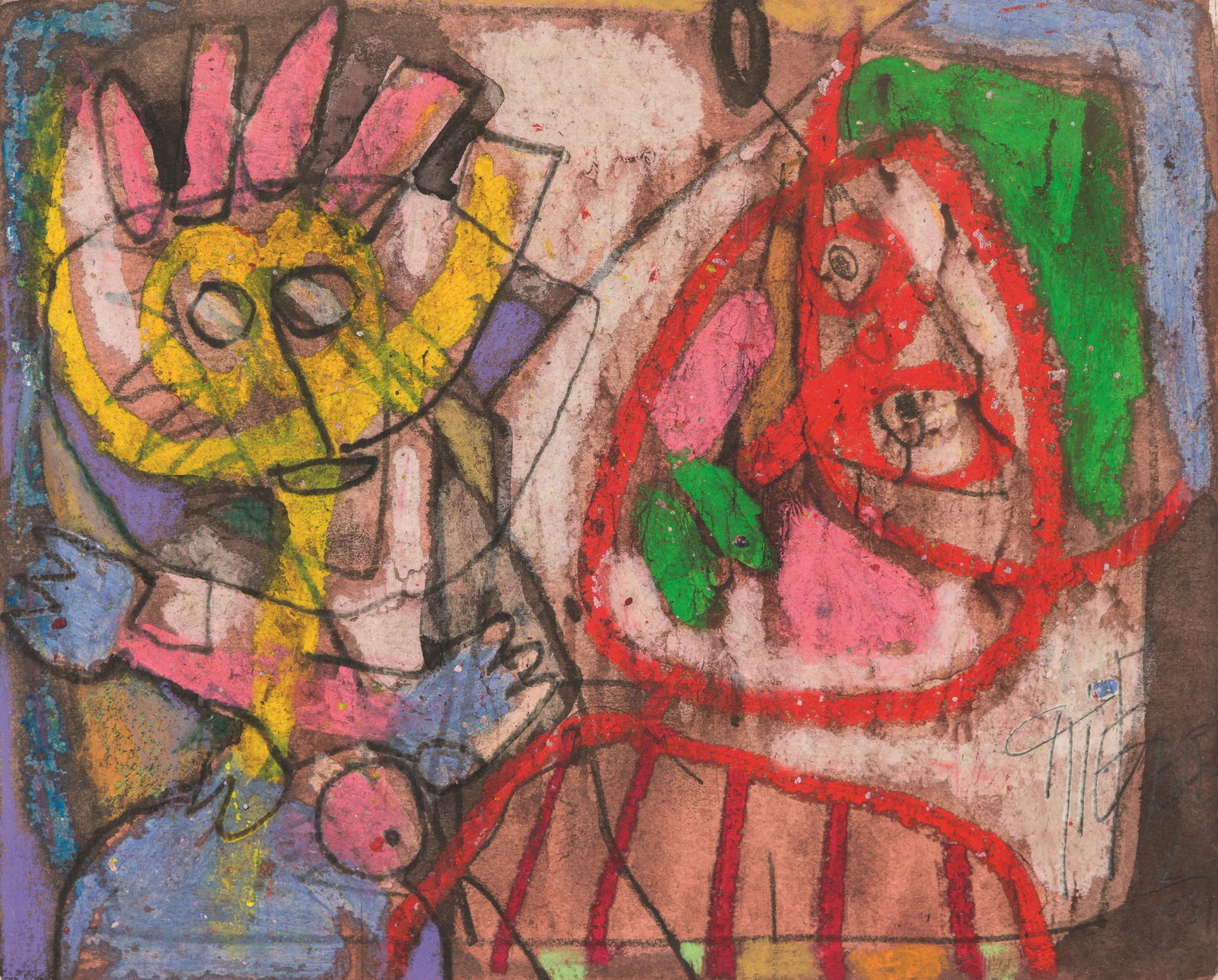 Christoph Kiefhaber: Imagination 1: Christoph Kiefhaber Imagination 1 2003 Mischtechnik auf Rives; gerahmt 20 x 22 cm (Passep.-Ausschn.) Handschriftlich signiert und datiert rechts unten im Bild: Kiefhaber, 2/03 Rückseitig