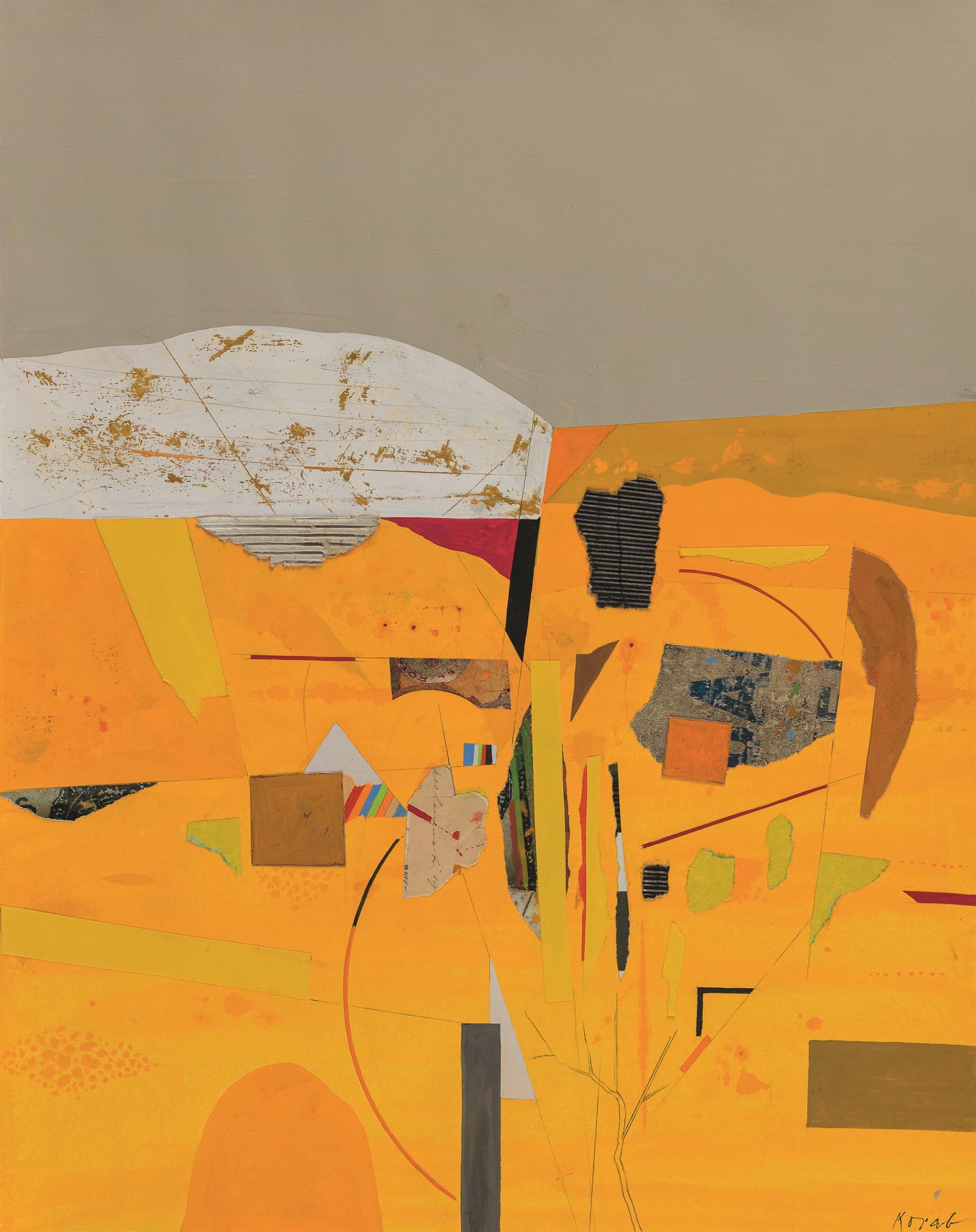 Karl Korab: o.T.: Karl Korab o.T. Mischtechnik, Collage auf Papier; ungerahmt 51,7 x 41 cm Signiert rechts unten: Korab österreichischer Privatbesitz Karl Korab Untitled mixed media, collage on paper; framed 51.7