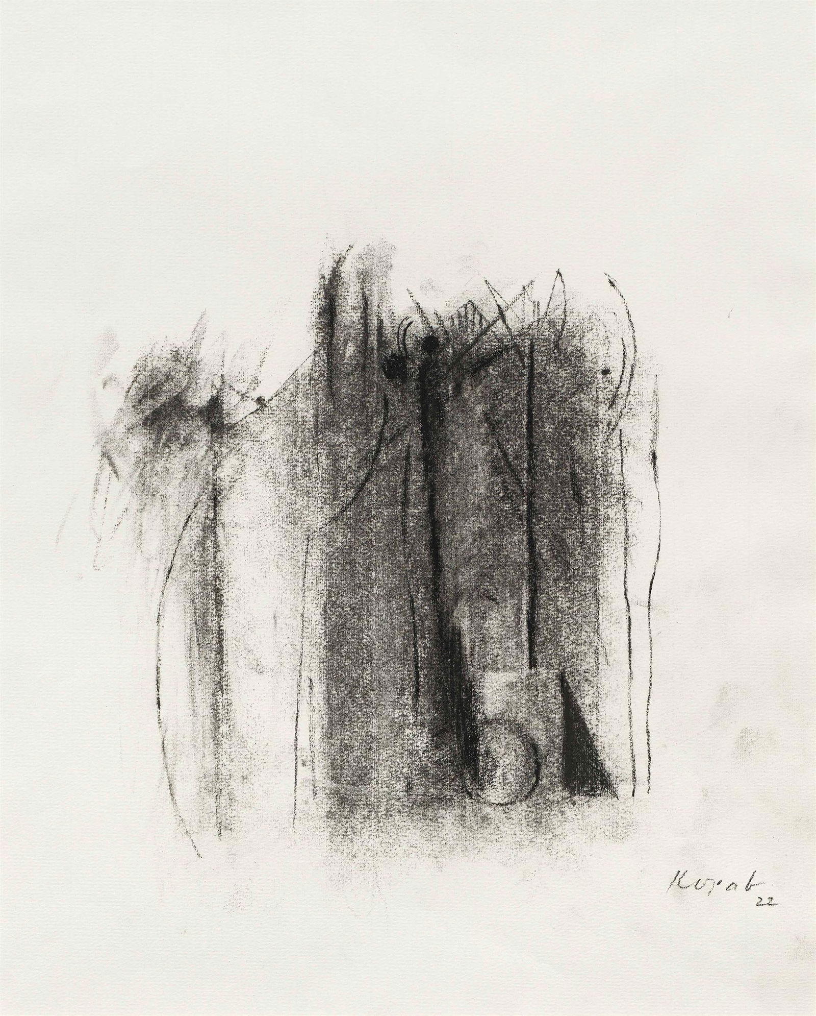 Karl Korab: Stillleben: Karl Korab Stillleben 2022 Kohle auf Papier; gerahmt 40 x 32 cm Signiert und datiert rechts unten: Korab, 22 österreichischer Privatbesitz Karl Korab Stillleben 2022 charcoal on paper; framed 40