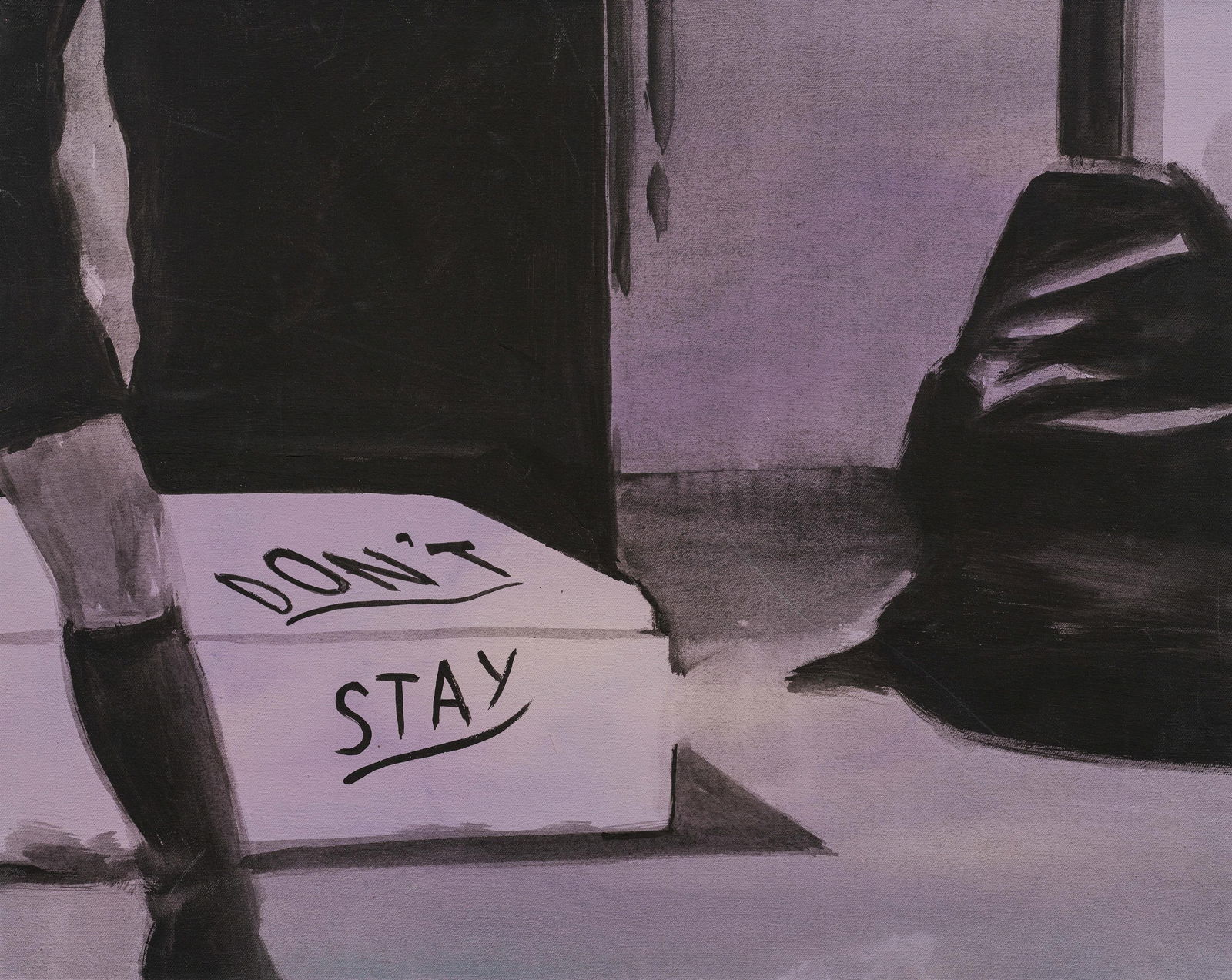 Andreas Leikauf: Don't stay: Andreas Leikauf Don't stay 2004 Öl auf Leinwand; gerahmt 40 x 50 cm Rückseitig signiert, datiert und bezeichnet: A. Leikauf, 04, Don't stay europäischer Privatbesitz Andreas Leikauf