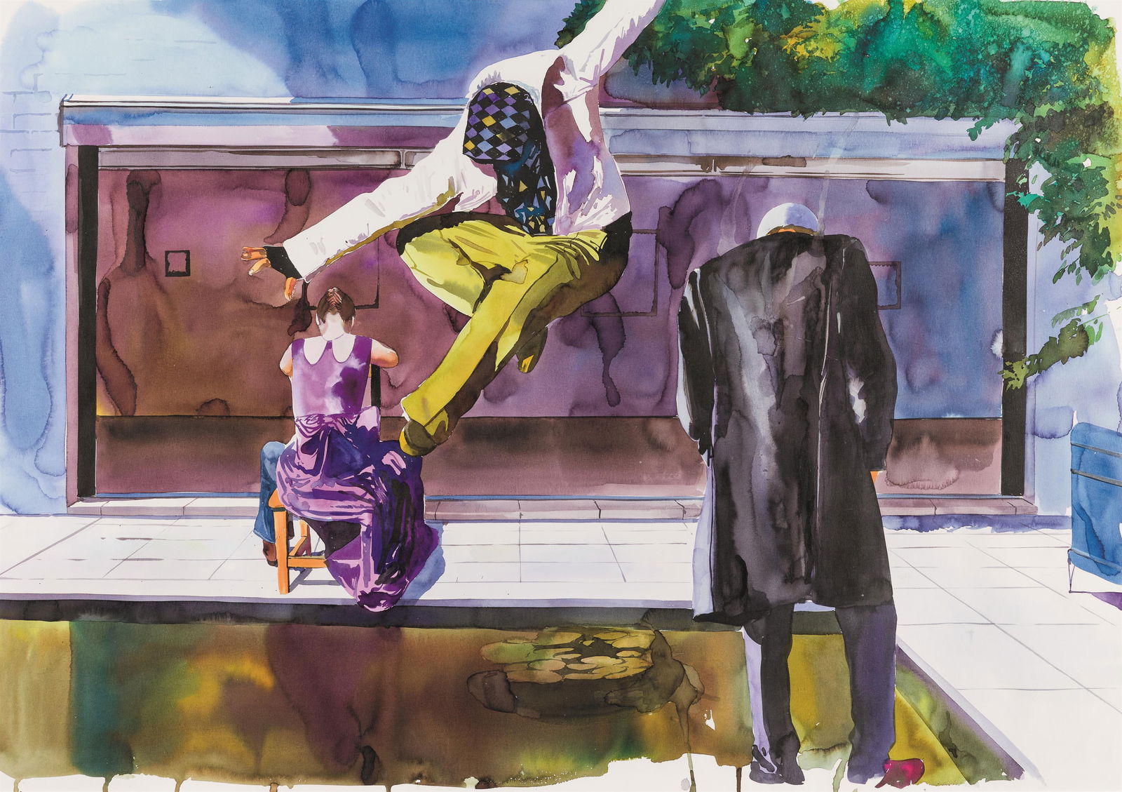 Franziska Maderthaner: o.T.: Franziska Maderthaner o.T. 2006 Aquarell auf Papier; gerahmt 68,8 x 98,8 cm (Rahmen-Ausschn.) Rückseitig signiert, datiert und bezeichnet: f. maderthaner, 2006, "Rymans Mystery" direkt vom