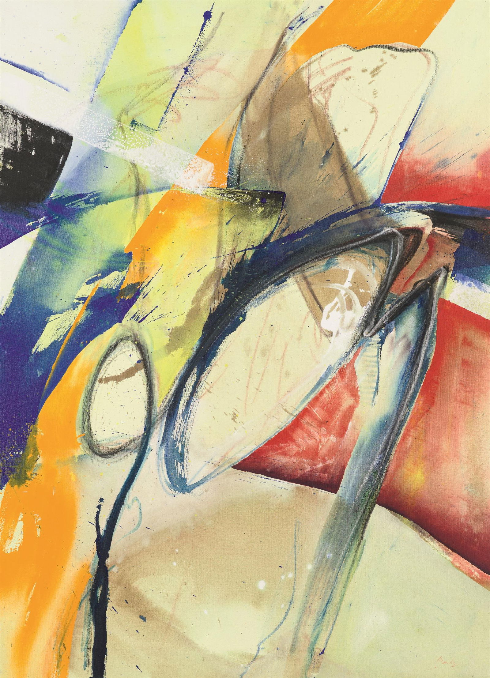 Günter Marchel: Folter vernichtet die Übung: Günter Marchel Folter vernichtet die Übung 1995 Acryl und Kreide auf Leinwand; ungerahmt 110 x 80 cm Signiert links unten: Marchel Rückseitig bezeichnet und datiert auf Etikett: Folter