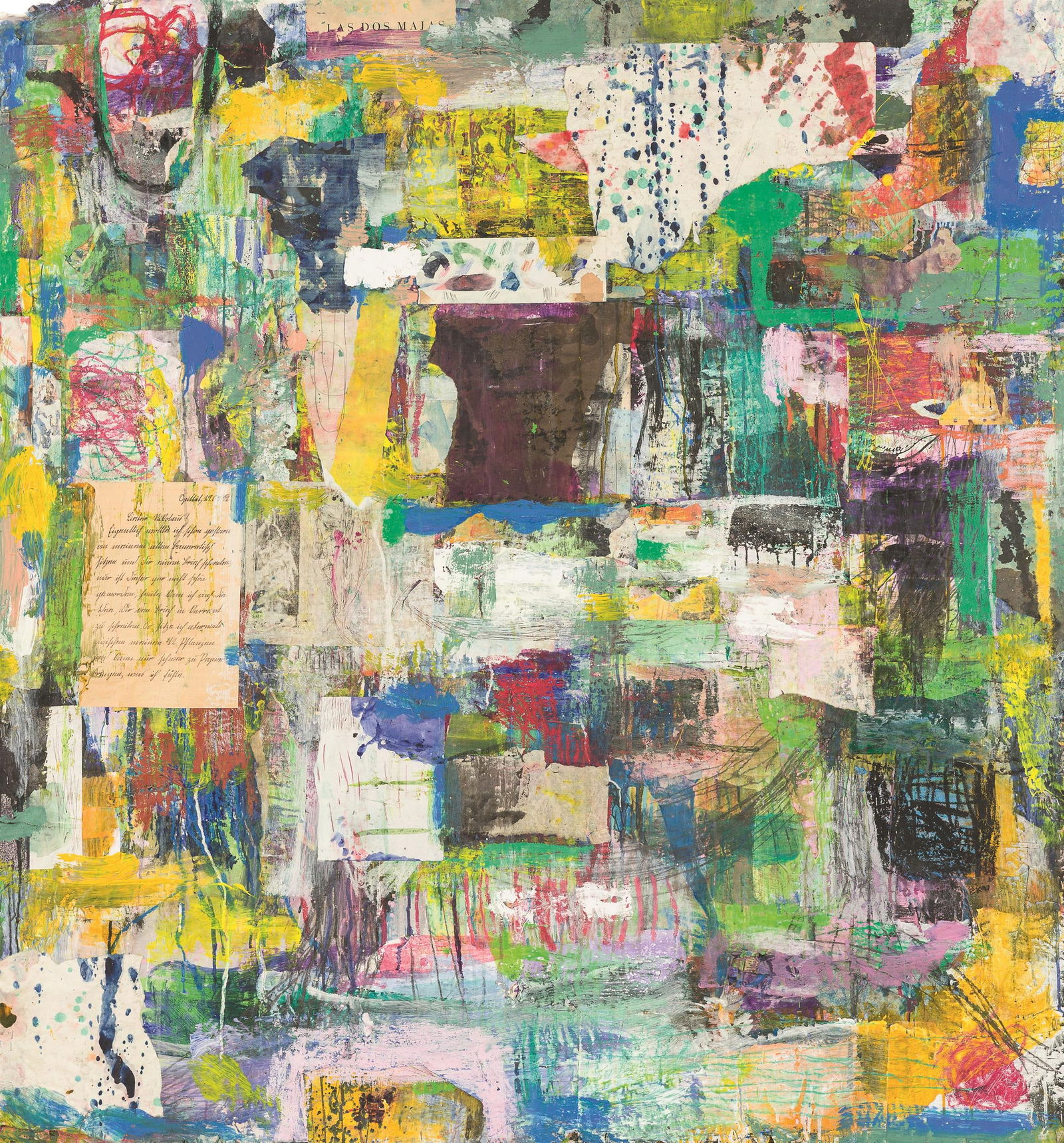 Nikolaus Moser: o.T.: Nikolaus Moser o.T. 1998 Mischtechnik, Collage auf Papier, auf Karton, auf Palette kaschiert; ungerahmt 149,5 x 144,5 x 15,5 cm Rückseitig signiert und datiert: Moser Nikolaus, 98