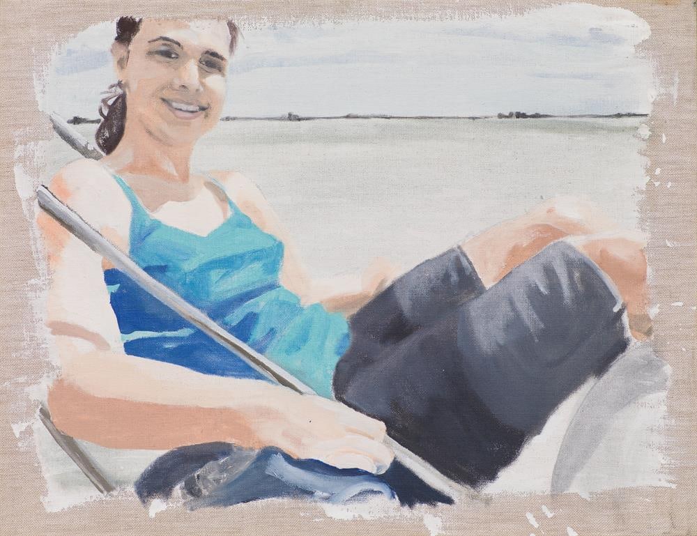 Bianca Regl: o.T.: Bianca Regl o.T. 2004 Öl auf Leinen, auf Holz; ungerahmt 50 x 65 cm Rückseitig signiert und datiert: Bianca Regl, 04 Privatsammlung, Wien Bianca Regl Untitled 2004 oil on linen, on wood;