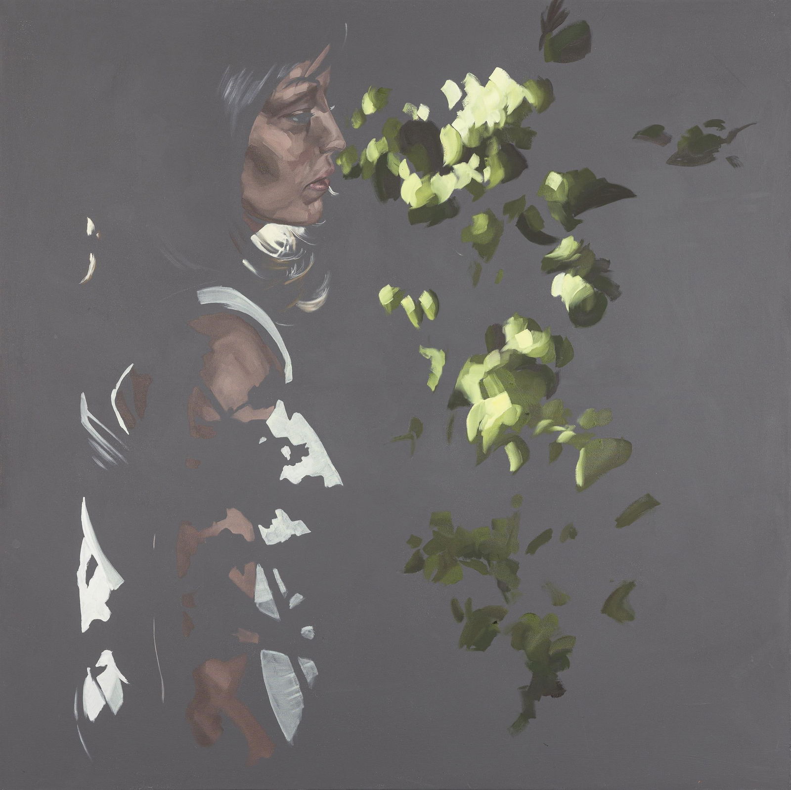 Bianca Regl: o.T.: Bianca Regl o.T. 2006 Öl auf Leinwand; ungerahmt 140 x 140 cm Rückseitig signiert und datiert: Bianca Regl, 2006 Privatbesitz, Wien Bianca Regl. Rausch, Lukas Feichtner Galerie, Wien 10.04.