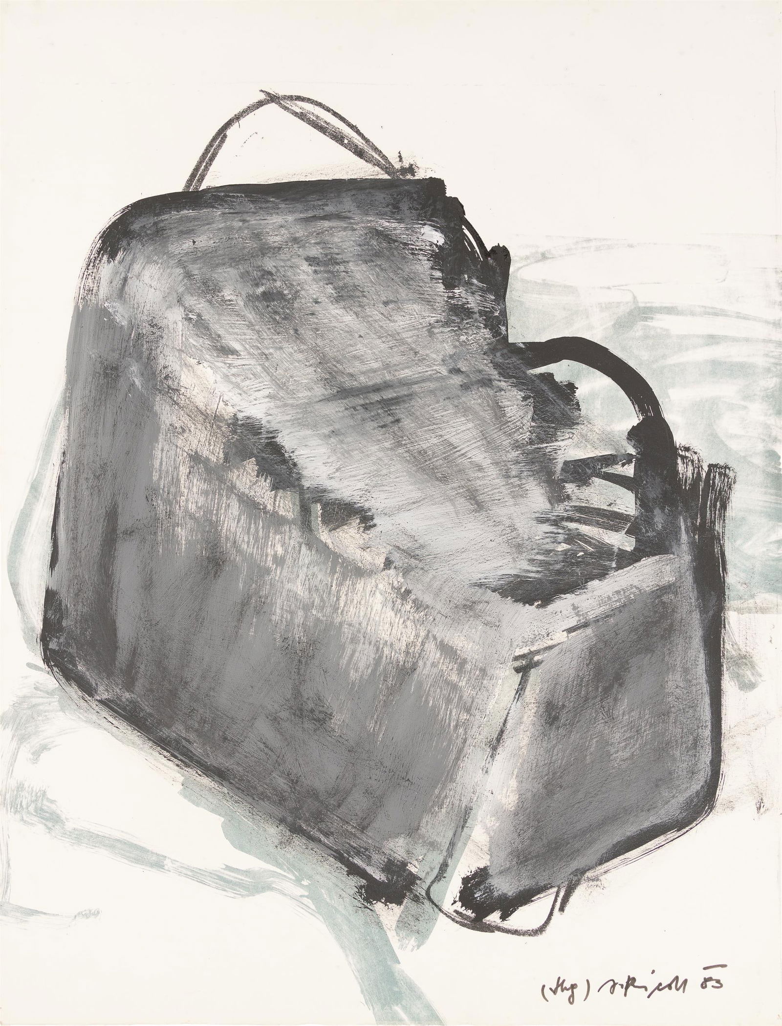 Alois Riedl: o.T.: Alois Riedl o.T. 1983 Mischtechnik auf Papier; ungerahmt 65,5 x 50,2 cm Signiert und datiert rechts unten: (Hg) A Riedl, 83 Privatsammlung, Wien Alois Riedl Untitled 1983 mixed media on paper;