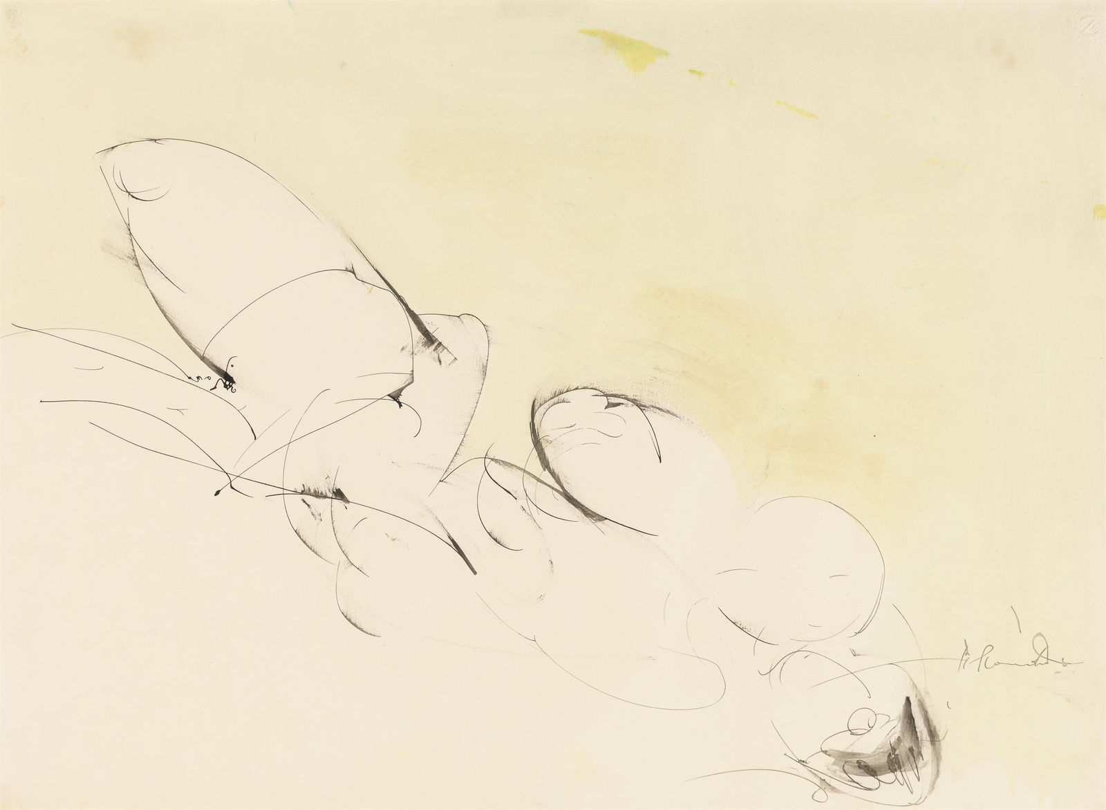 Hans Staudacher: o.T.: Hans Staudacher o.T. Mischtechnik auf Papier; gerahmt 42 x 58 cm (Passep.-Ausschn.) Signiert rechts unten: H Staudacher direkt vom Künstler; seither Privatbesitz, Wien Hans Staudacher Untitled mi