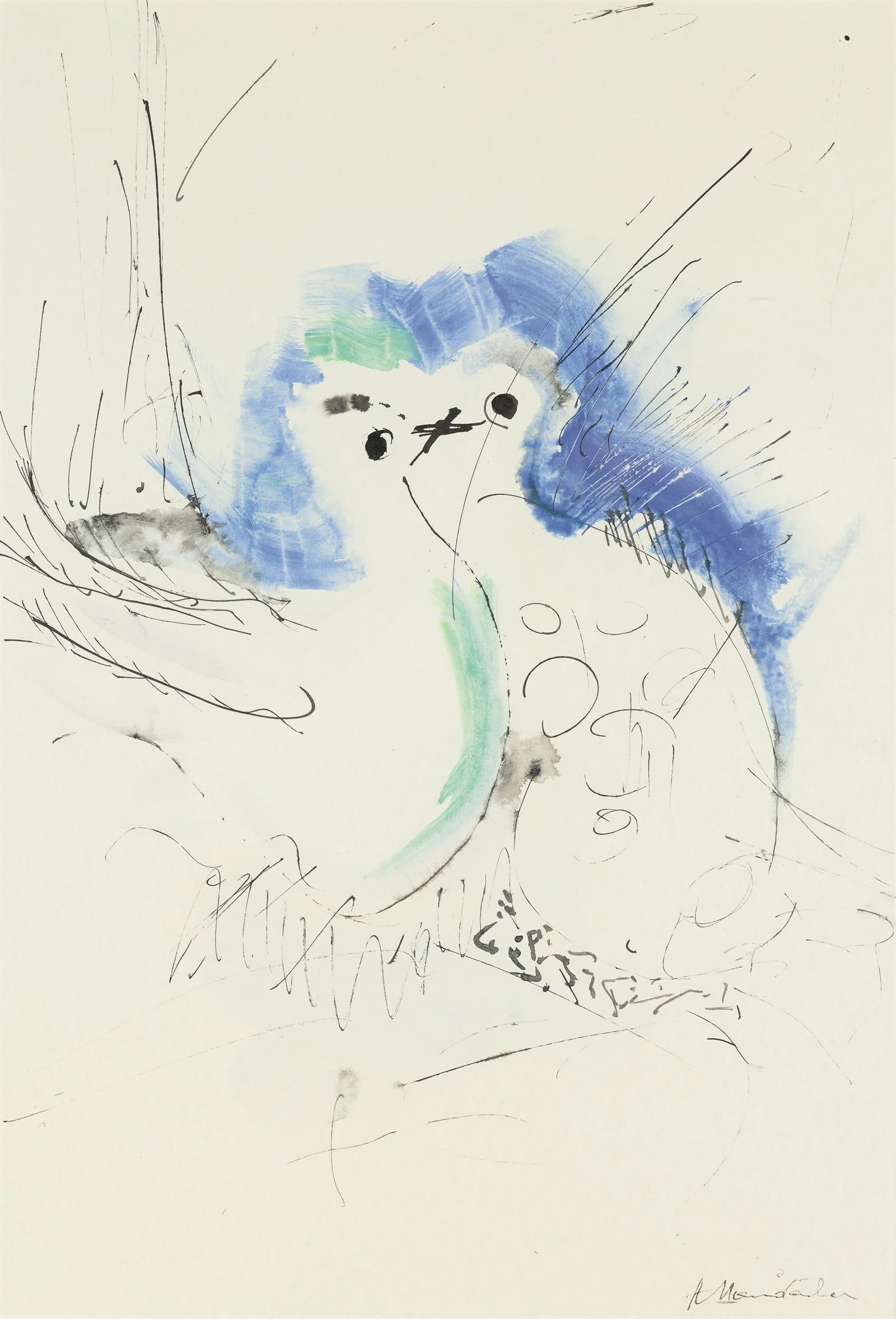 Hans Staudacher: o.T.: Hans Staudacher o.T. Mischtechnik auf Papier; gerahmt 47,5 x 33 (Passep.-Ausschn.) Signiert rechts unten: H Staudacher direkt vom Künstler; seither Privatbesitz, Wien Hans Staudacher Untitled mix