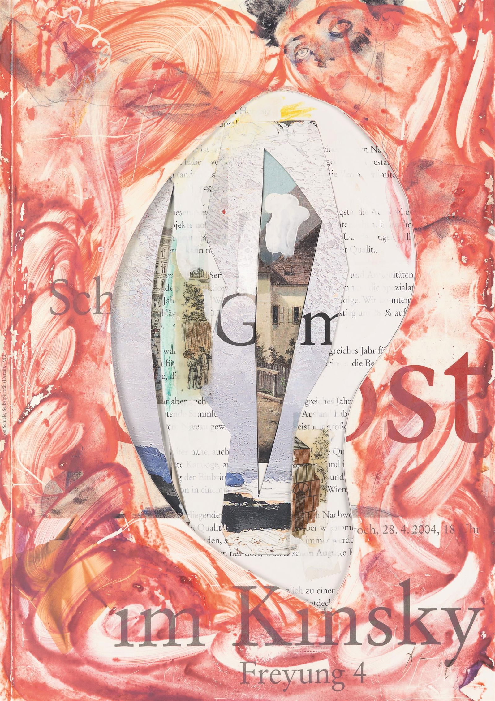 Dominik Steiger: Das Ohr zur Moderne: Dominik Steiger Das Ohr zur Moderne 2006 Mischtechnik, Collage, in Plexiglasrahmen 45 x 36 cm Monogrammiert und datiert rechts unten: DST, 06 Bezeichnet am Rahmen: Das Ohr zur Moderne 2006