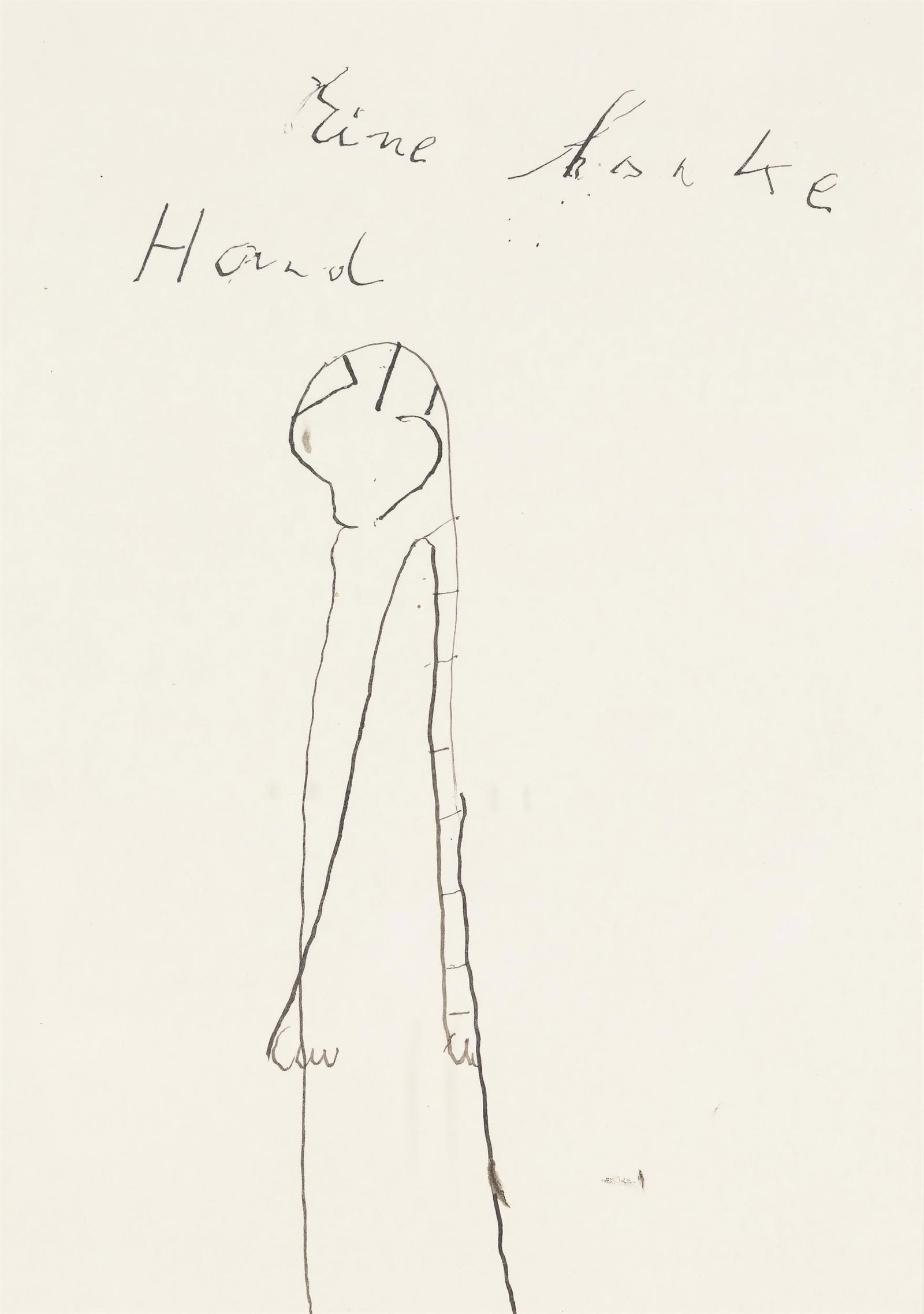 Oswald Tschirtner: Eine linke Hand: Oswald Tschirtner Eine linke Hand Tusche auf Papier; gerahmt 20,7 x 14,7 cm Bezeichnet oben: Eine linke Hand österreichischer Privatbesitz Oswald Tschirtner Eine linke Hand India ink on paper; fr