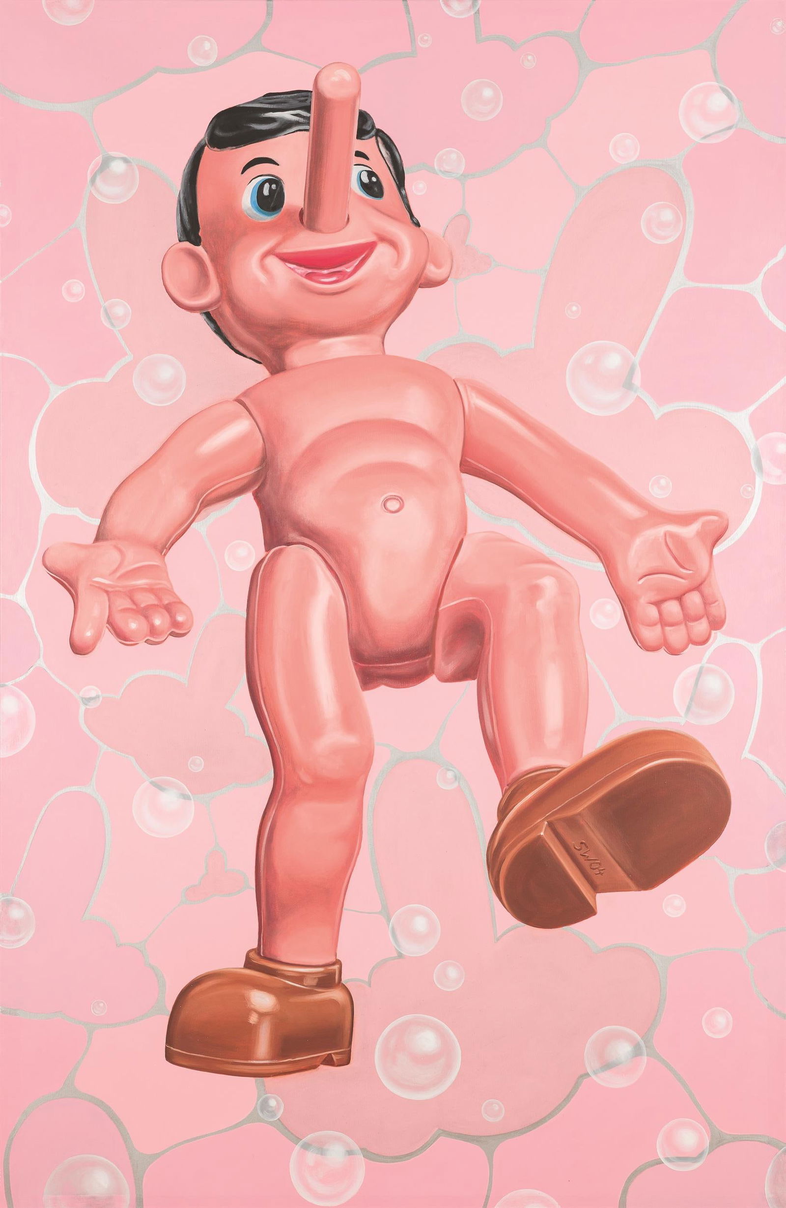 Sebastian Weissenbacher: Alles ganz sauber: Sebastian Weissenbacher Alles ganz sauber 2004 Acryl auf Leinwand; ungerahmt 200 x 130 cm Rückseitig bezeichnet, datiert und signiert: "Alles Ganz Sauber!", 2004, "All clean", Sebastian